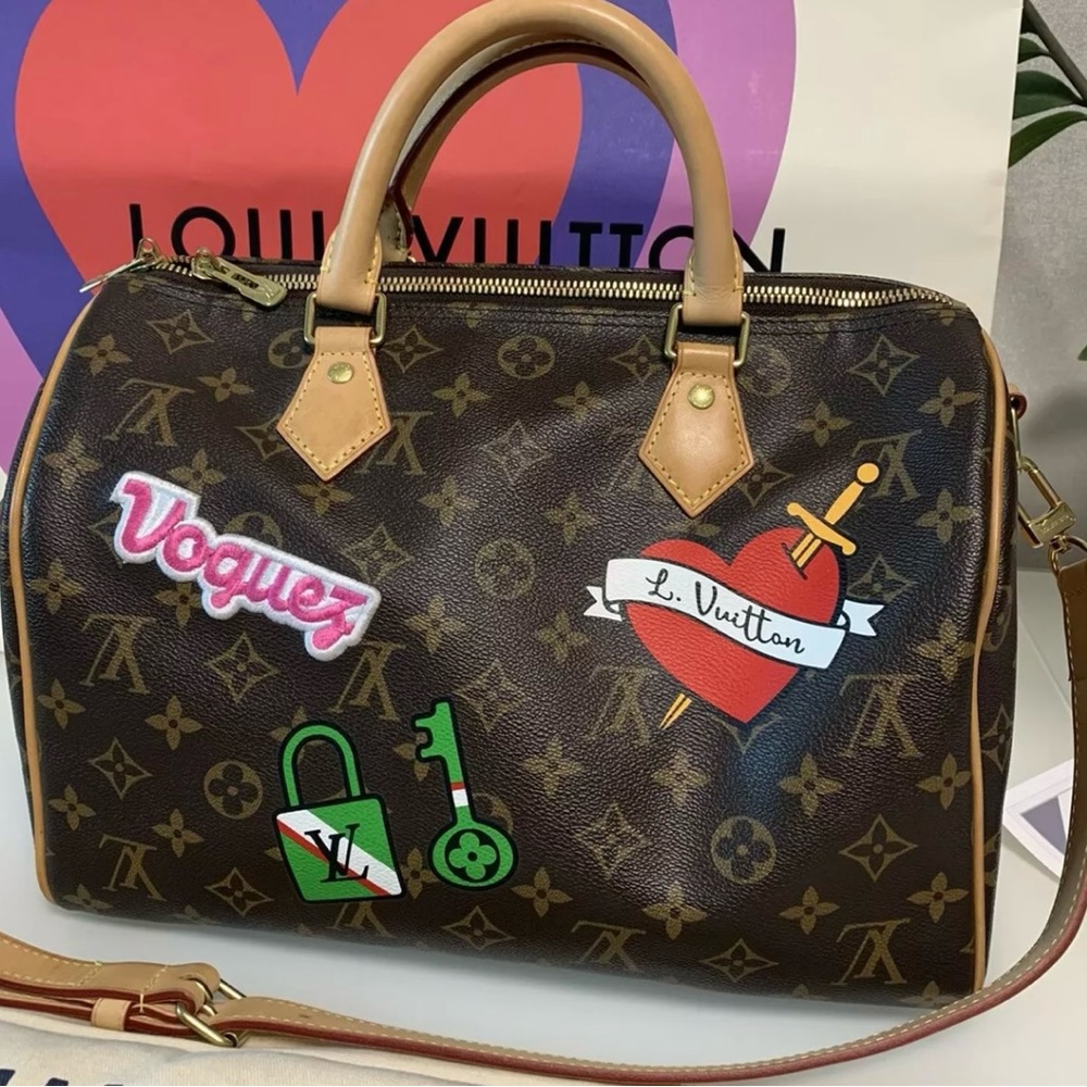 Louis Vuitton Speed 30 Bandolier Monogram Patcher Limited